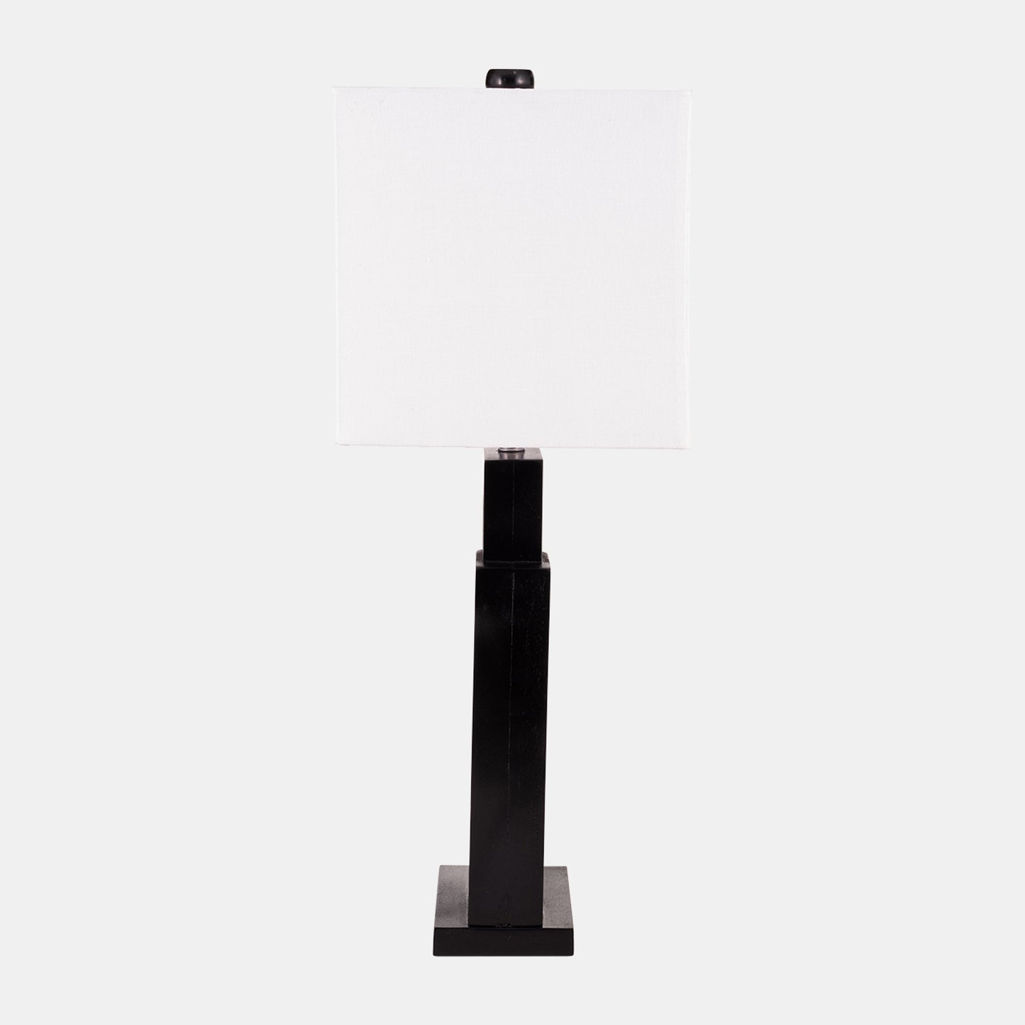 27"h Wood Geometric Lamp, Black