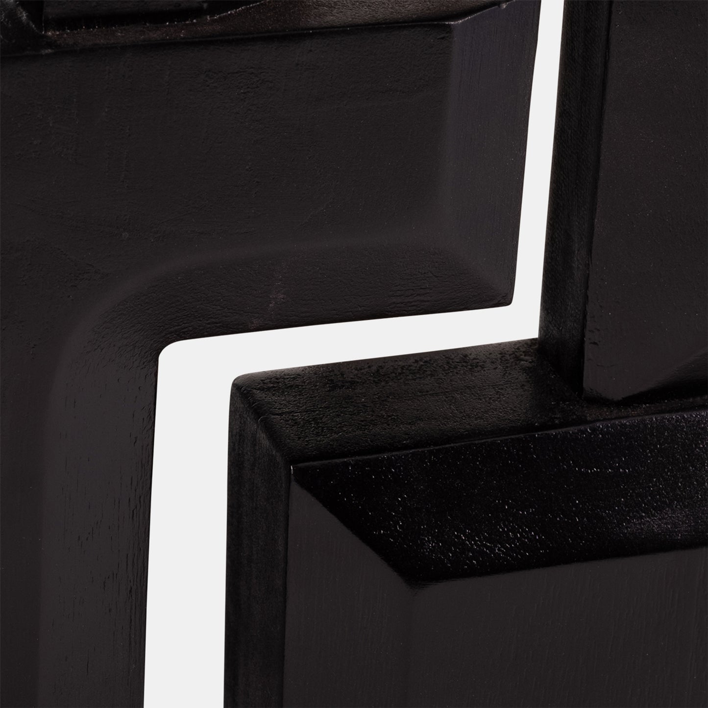 27"h Wood Geometric Lamp, Black