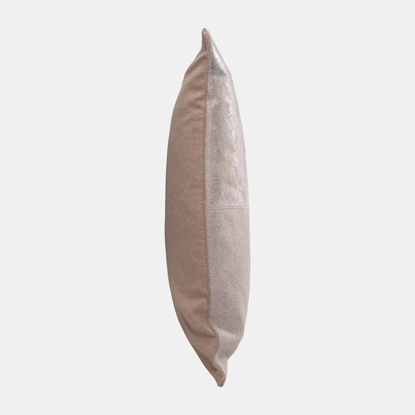 Leather Patch Decorative Square 20" X 20" Pillow, Beige