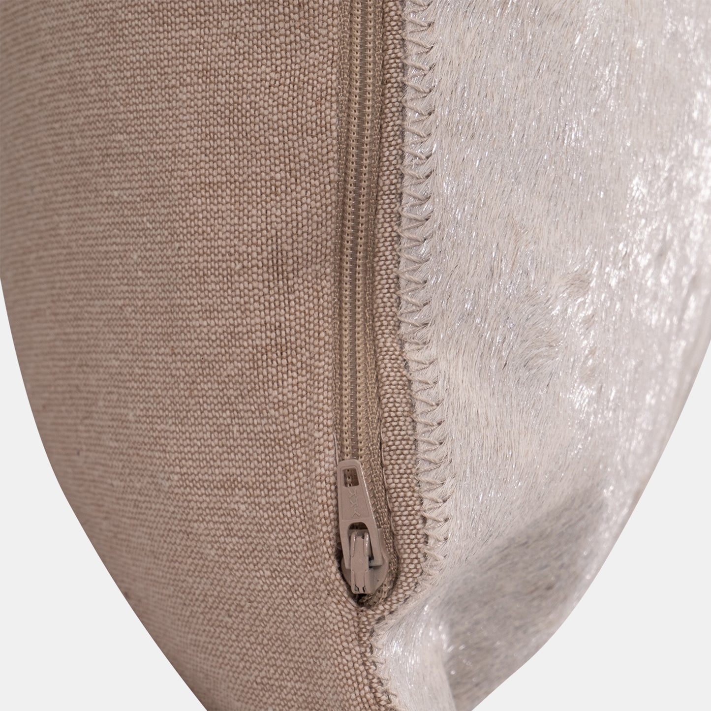 Leather Patch Decorative Square 20" X 20" Pillow, Beige