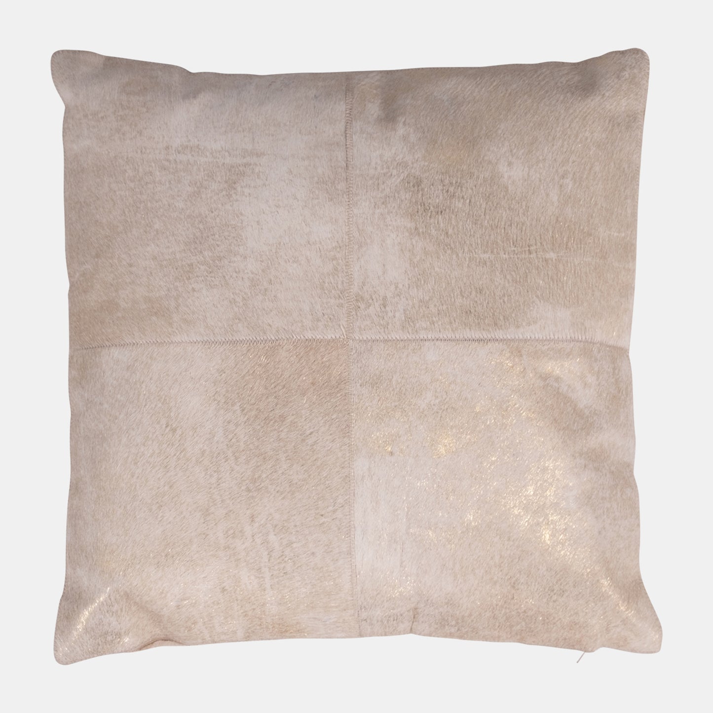 Leather Patch Decorative Square 20" X 20" Pillow, Gray
