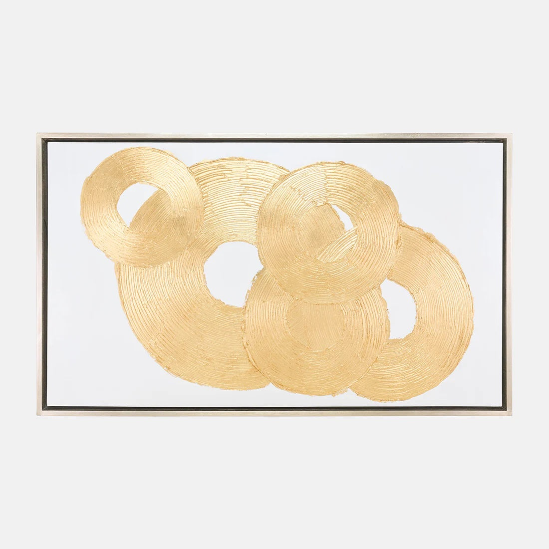 59x35, Hand Painted Gold Leaf Circle Sequence