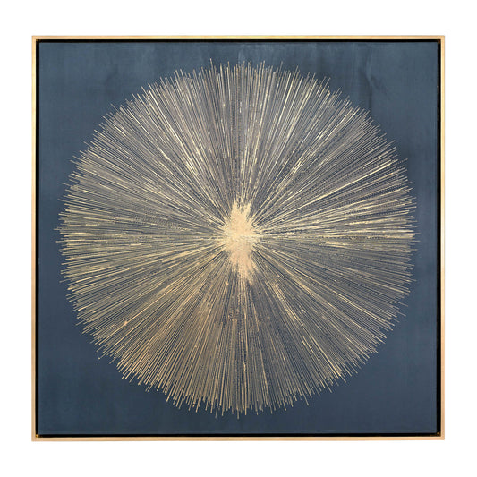 Shining Gold Leaf Hand Painted Canvas, Black