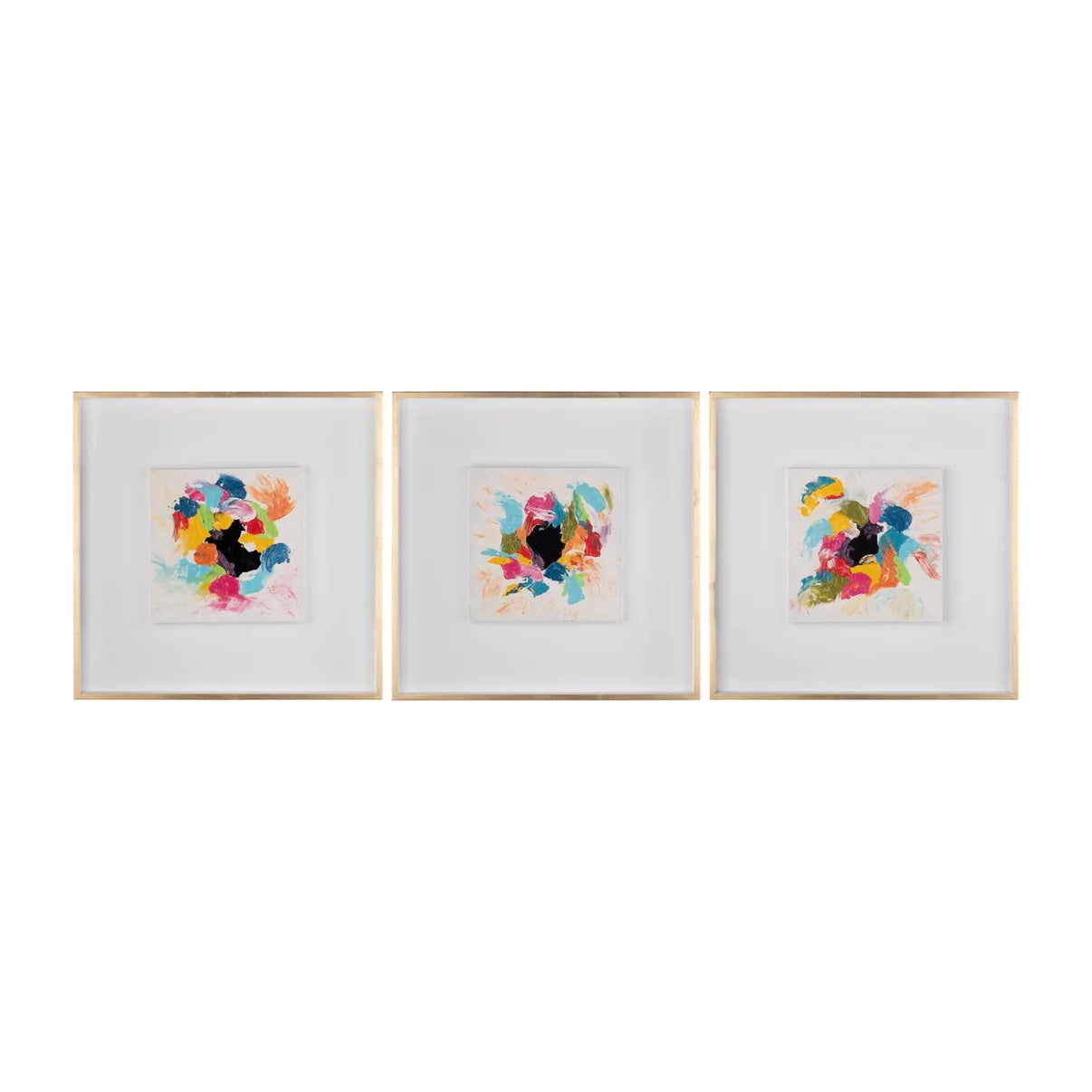 72 X 24 Hand Painted Colorful Abstract Set Of 3