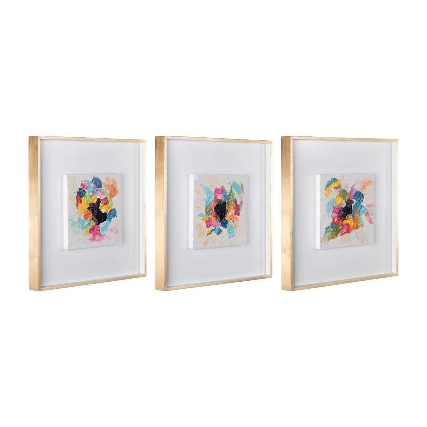 72 X 24 Hand Painted Colorful Abstract Set Of 3