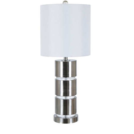 Casey Silver Table Lamp With Nightlight