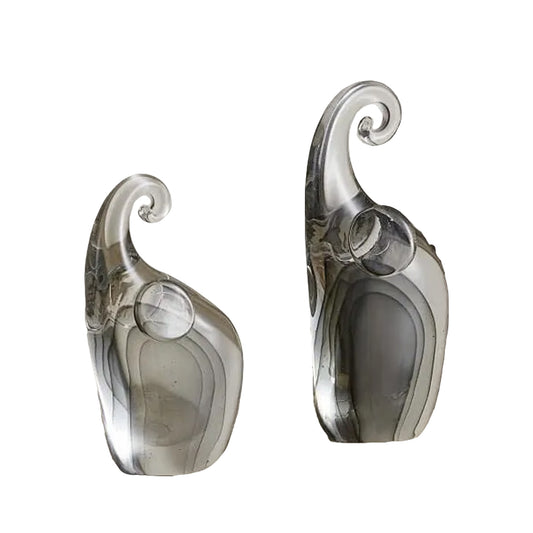 Glass Elephant Set Of 2