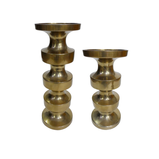 Alum Pillar Candle Holder Set Of 2
