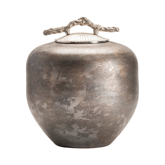 Nichel Metal Jar with Lid, Medium