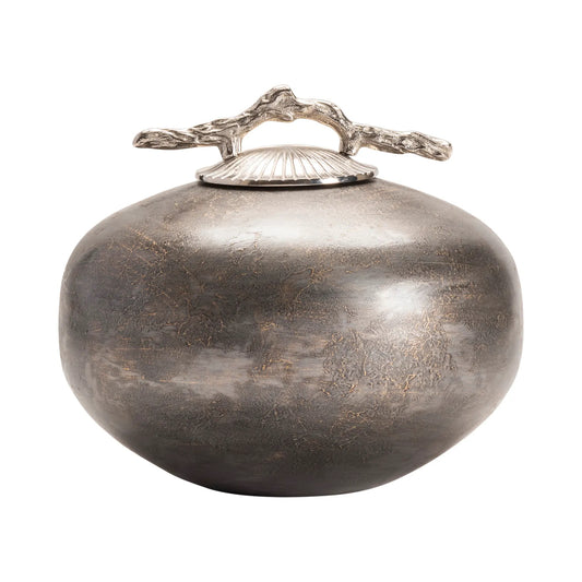 Nichel Metal Jar with Lid, Small
