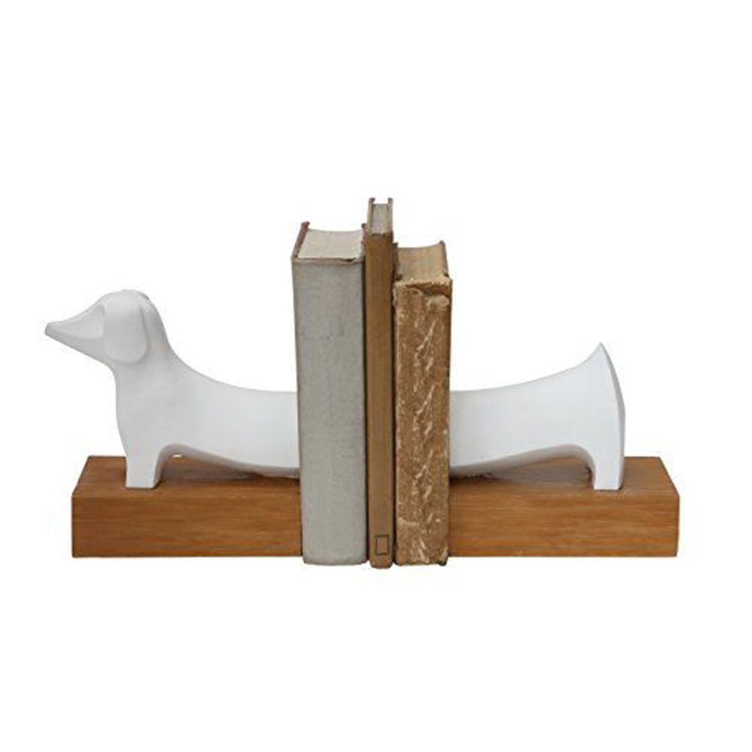 Resin Dog Bookends, Set Of 2