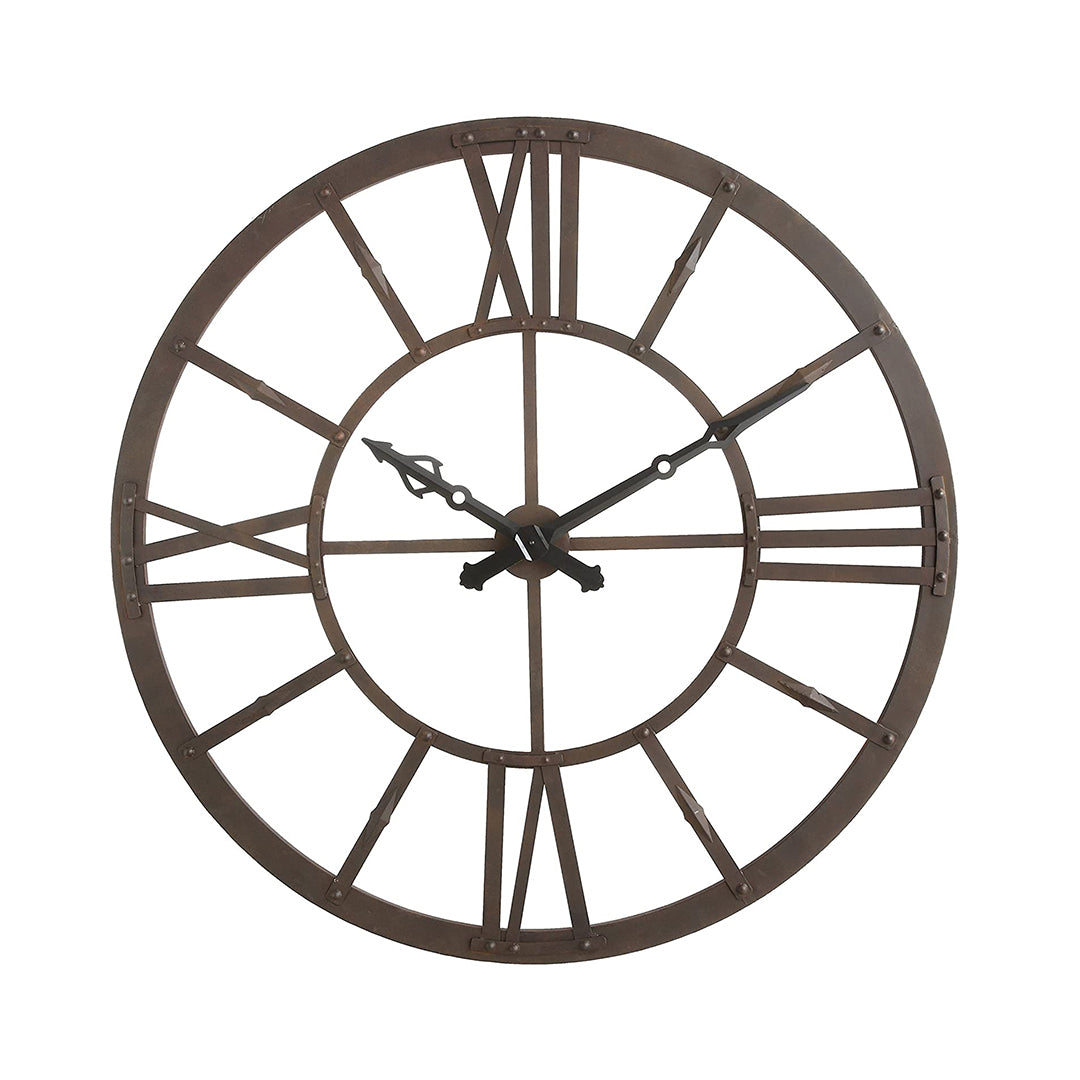 Metal Wall Clock, Rust Finish