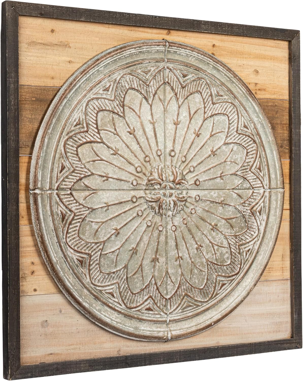 Wood & Iron Embossed Wall Decor