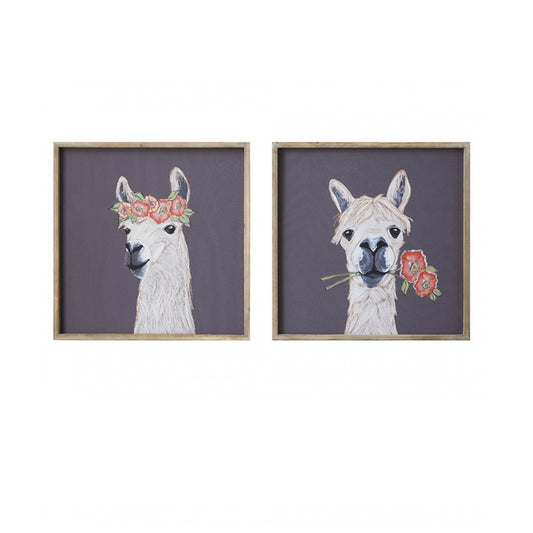 Kellie Wood Framed Wall Art with Llama, 2 Styles