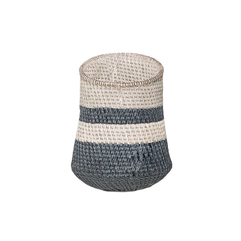 Resin Basket Planter, Black Stripes