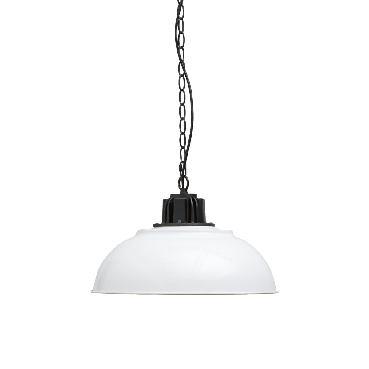 Metal Pendant Lamp, White and Gold