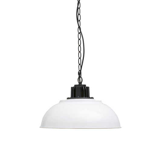 Metal Pendant Lamp, White and Gold