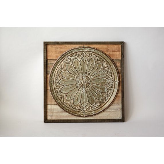 Wood & Iron Embossed Wall Decor