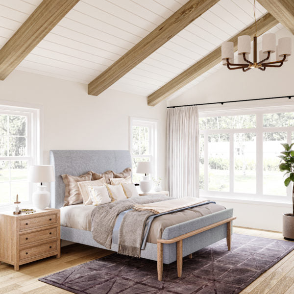 Post Upholstered Panel Queen Bed