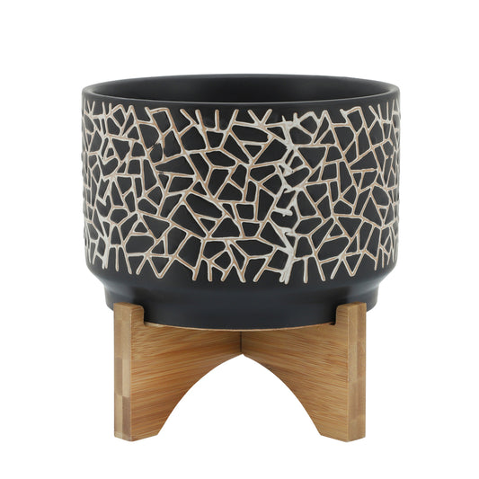 Kiera Planter with Stand, Black