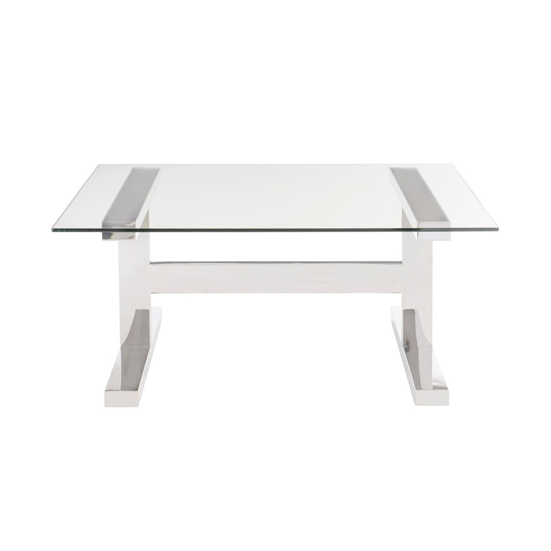 Aria Metal Cocktail Table with Square Glass Top