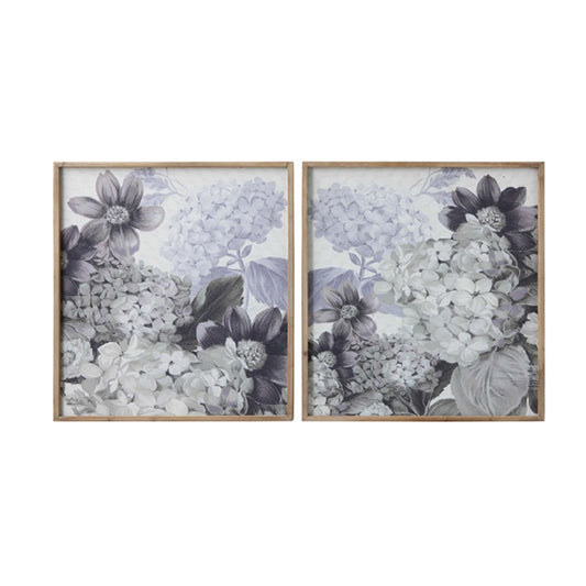 Baxter Wood Framed Wall Decor with Flowers, 2 Styles