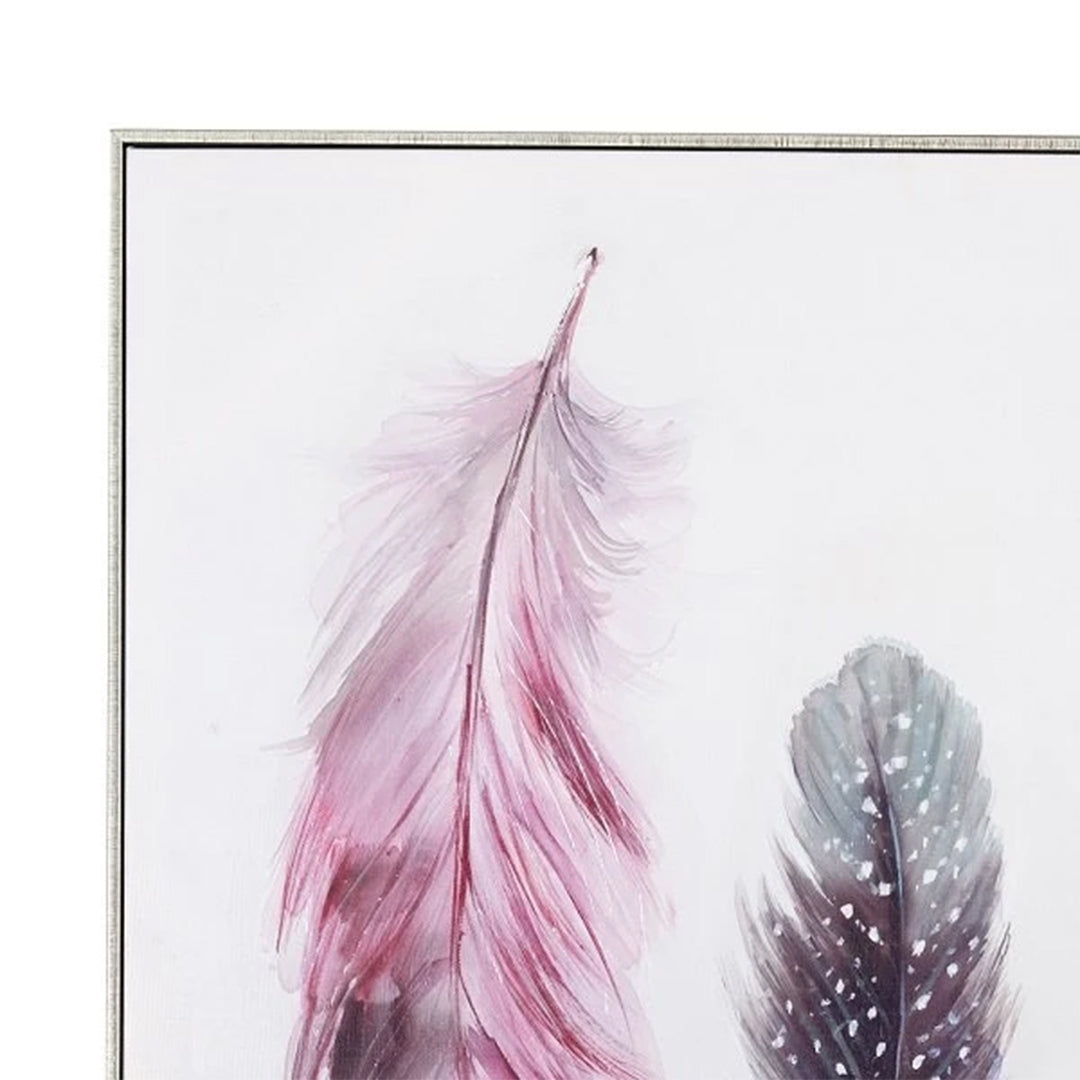 Canvas Hand-painted Wall Art with Feather Image