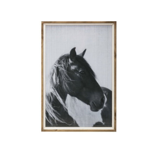 Fir Framed Wall Art with Horse