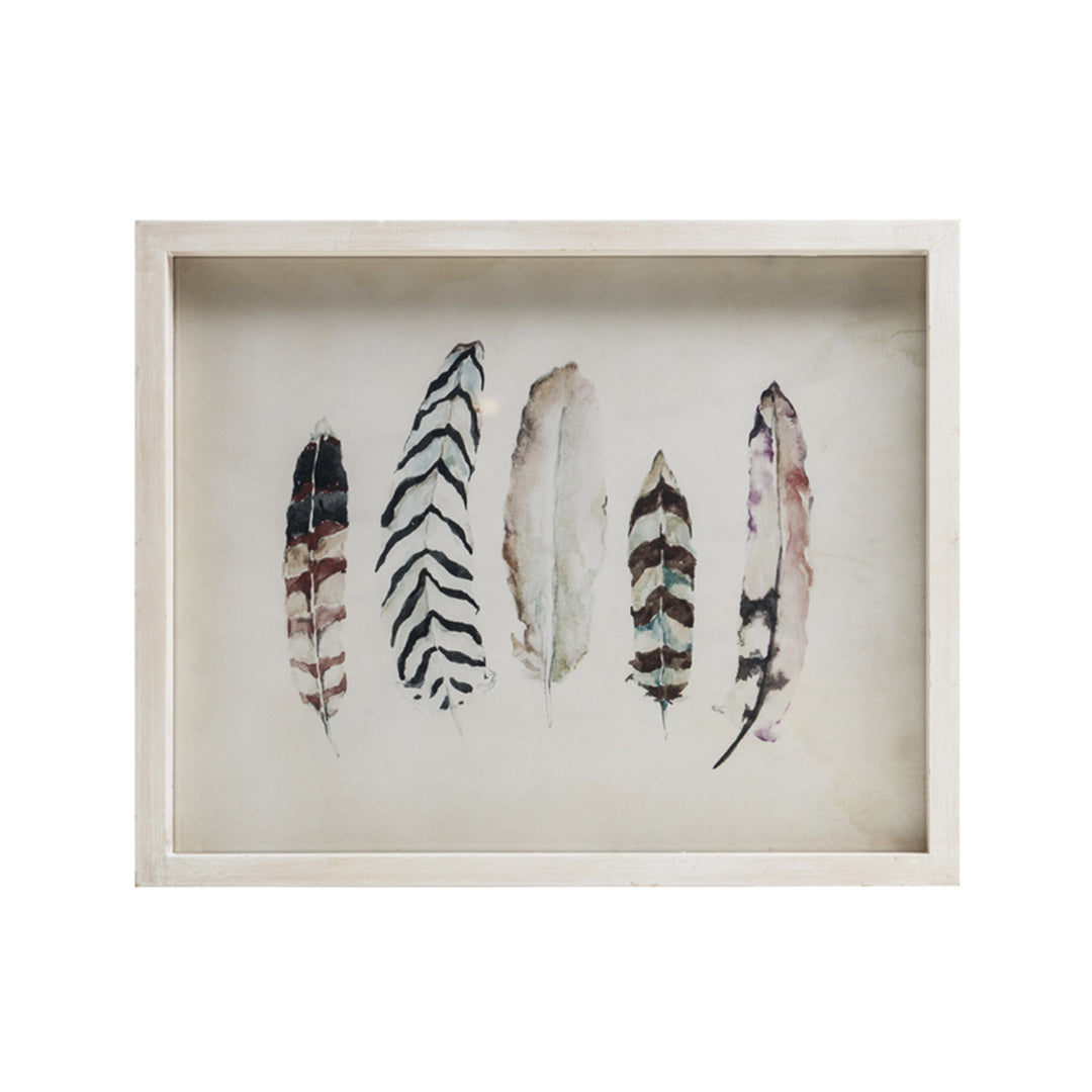Feather Fir Framed Wall Art, White
