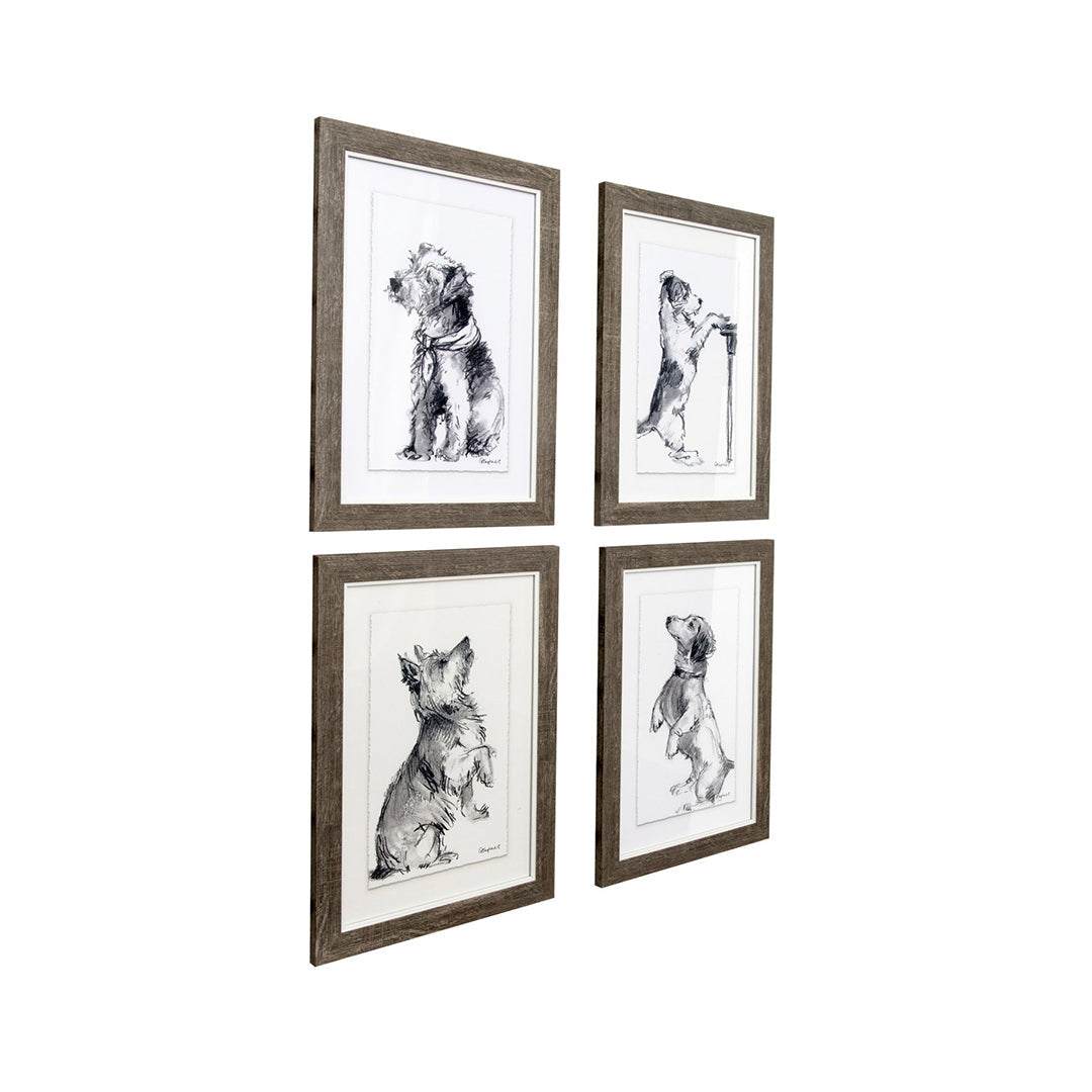 Framed Wall Decor with Dog (4 Styles)