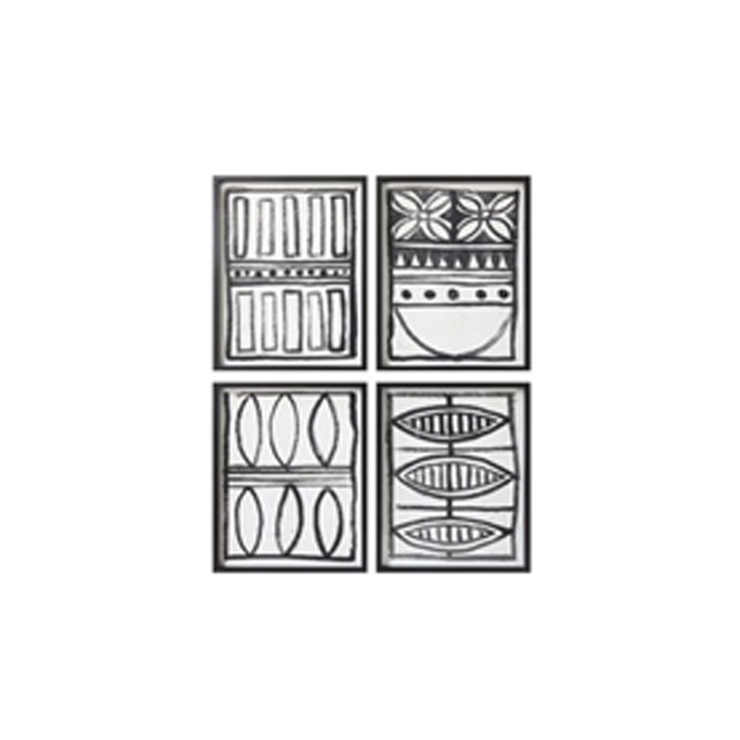 Katherine Wood Framed Wall Decor W/ Black Pattern (4 Styles)