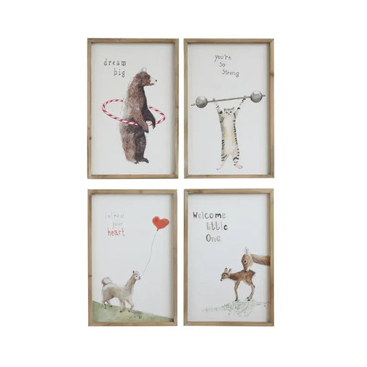 Laura Wood Framed Wall Decor with Saying, 4 Styles