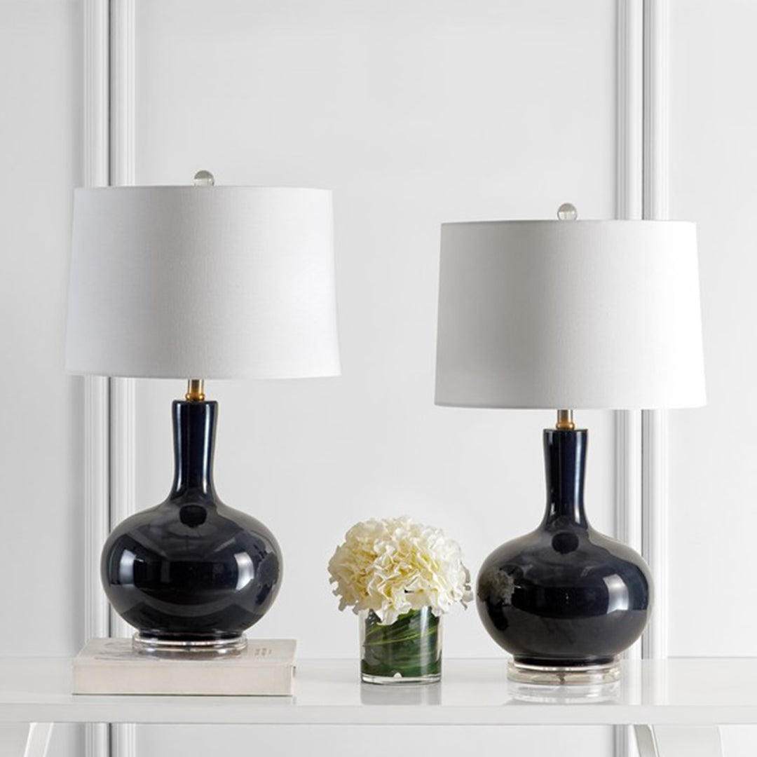 Liguria Ceramic 32" Teardrop Table Lamp, Black