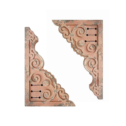 Corbels in Distressed Pink, Set of 2