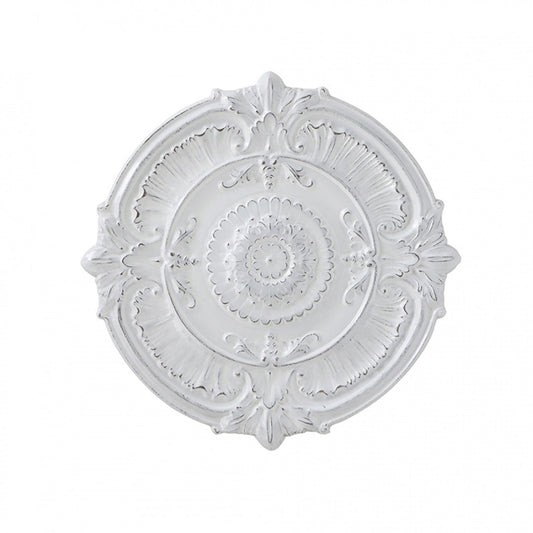 Metal Ceiling Medallion, Distressed White