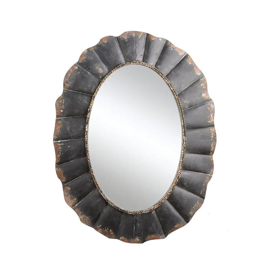 Metal Framed Mirror, Distressed