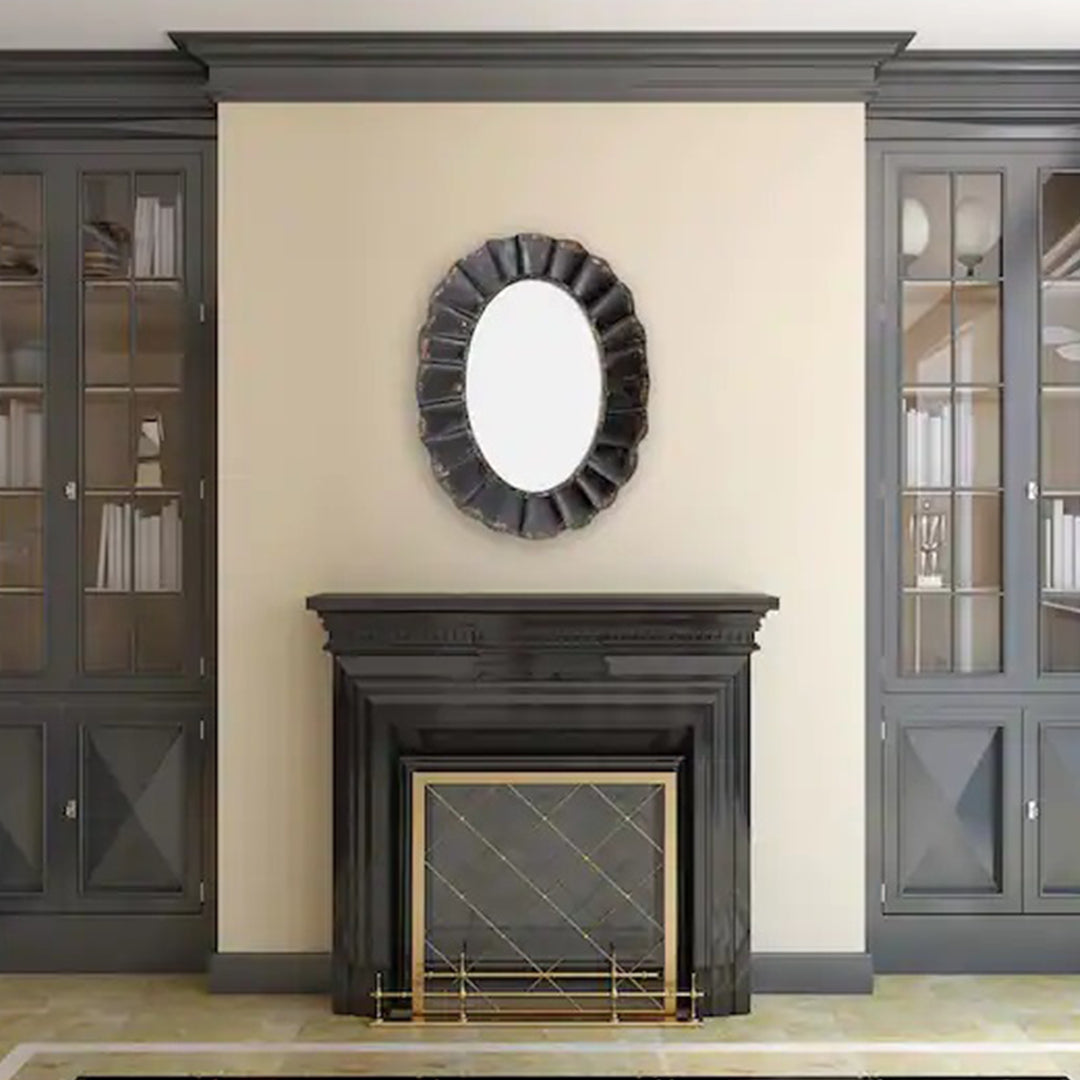 Metal Framed Mirror, Distressed Finish