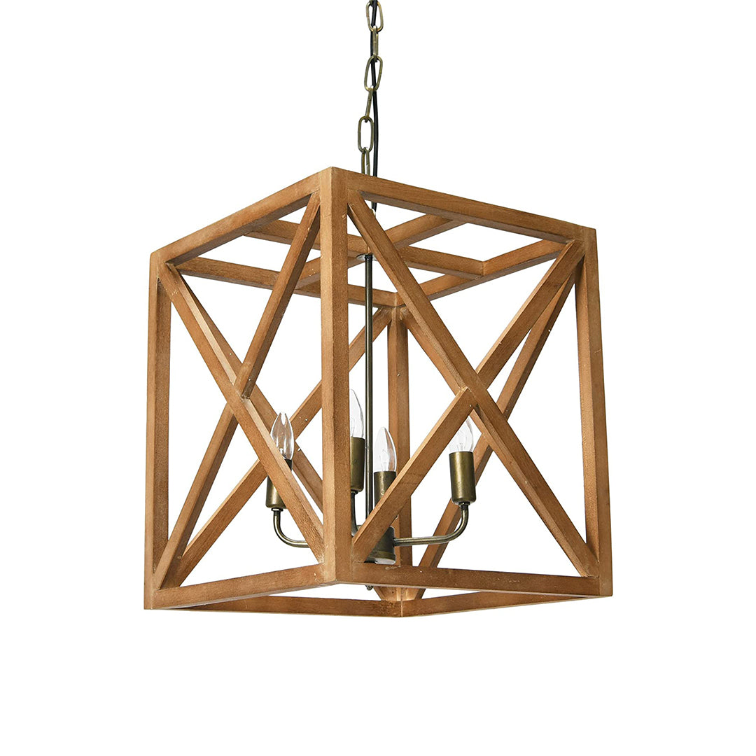 Metal & Poplar Chandelier