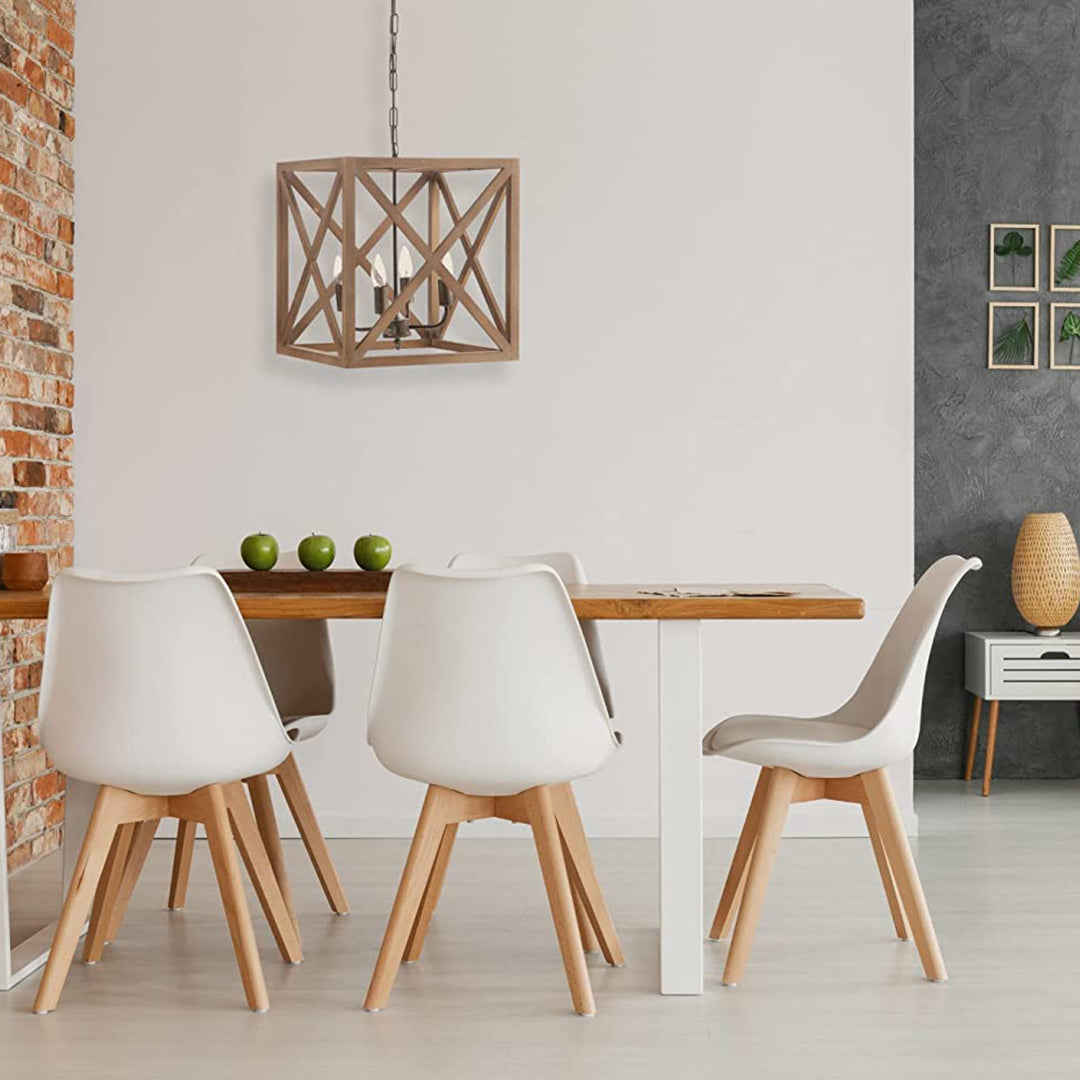 Metal & Poplar Chandelier