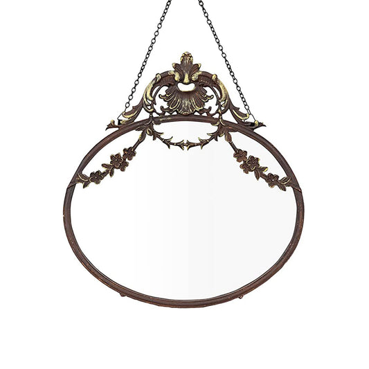 Pewter Framed Mirror with Chain