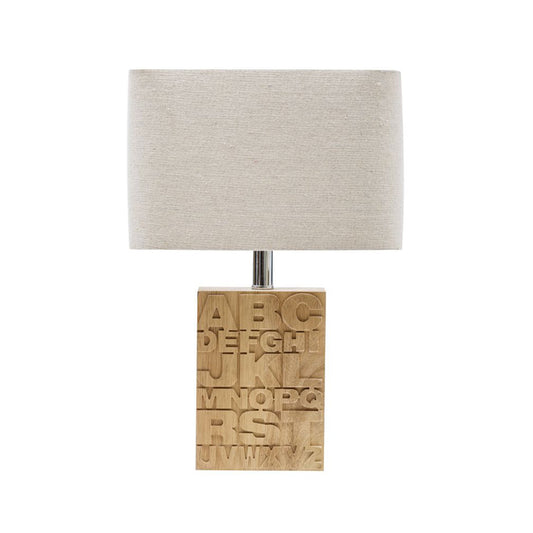 Rubber Wood Letter Table Lamp