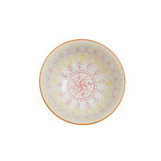 Stoneware Bowl with Leaves Pattern