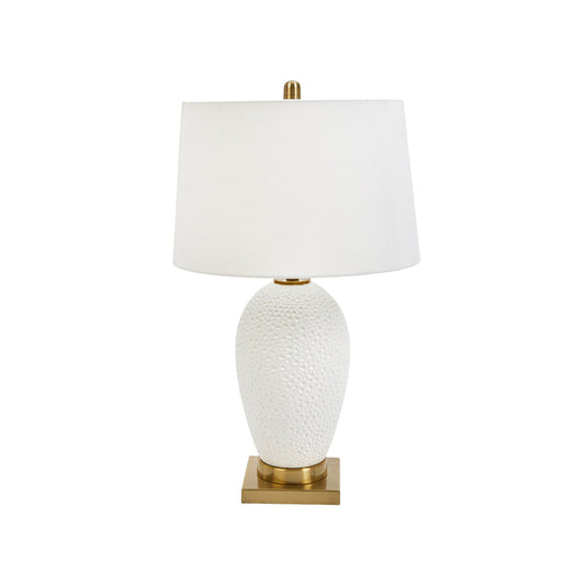 Vandrick Ceramic 27" Table Lamp with Cratered Finish White