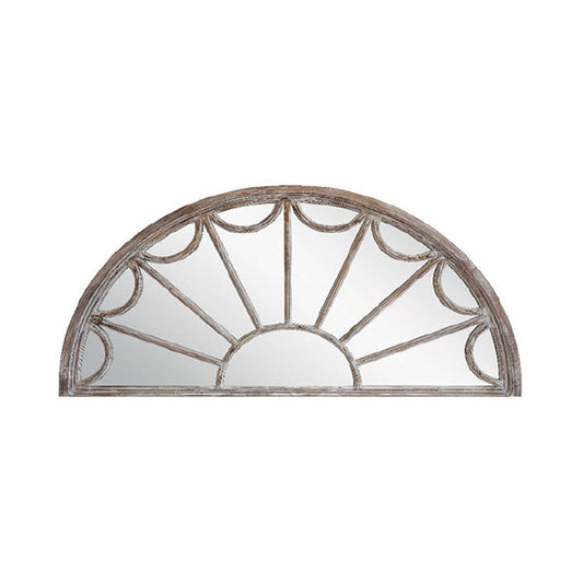 Wood Mirror Half Circle