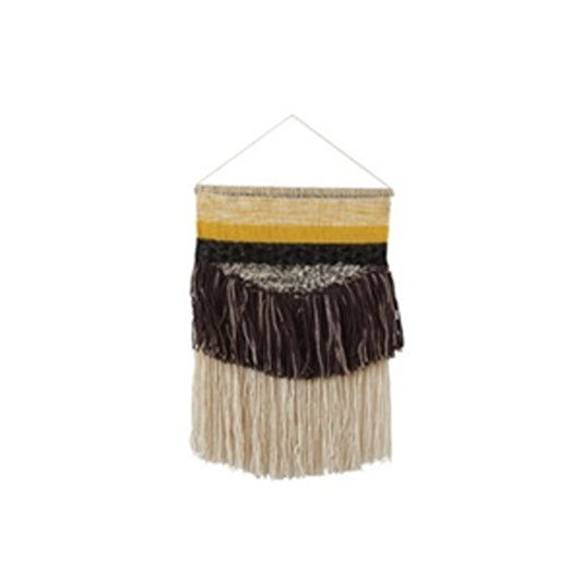 Wool and Cotton Woven Wall Hanging, Yellow and Black