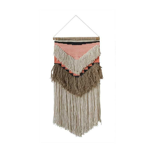 Wool and Cotton Woven Wall Hanging, Pink
