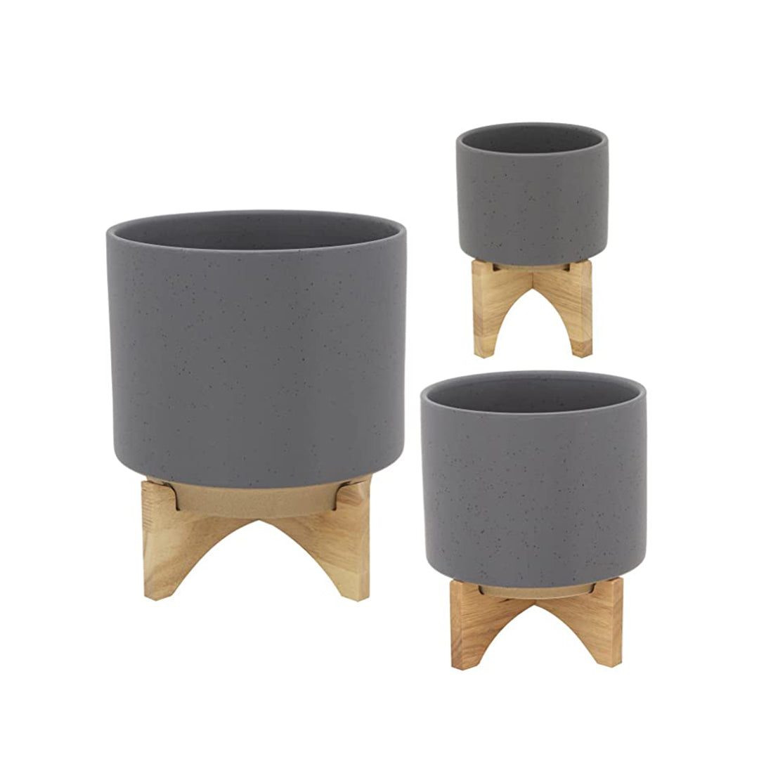 Zaniyah 5" Planter With Wood Stand