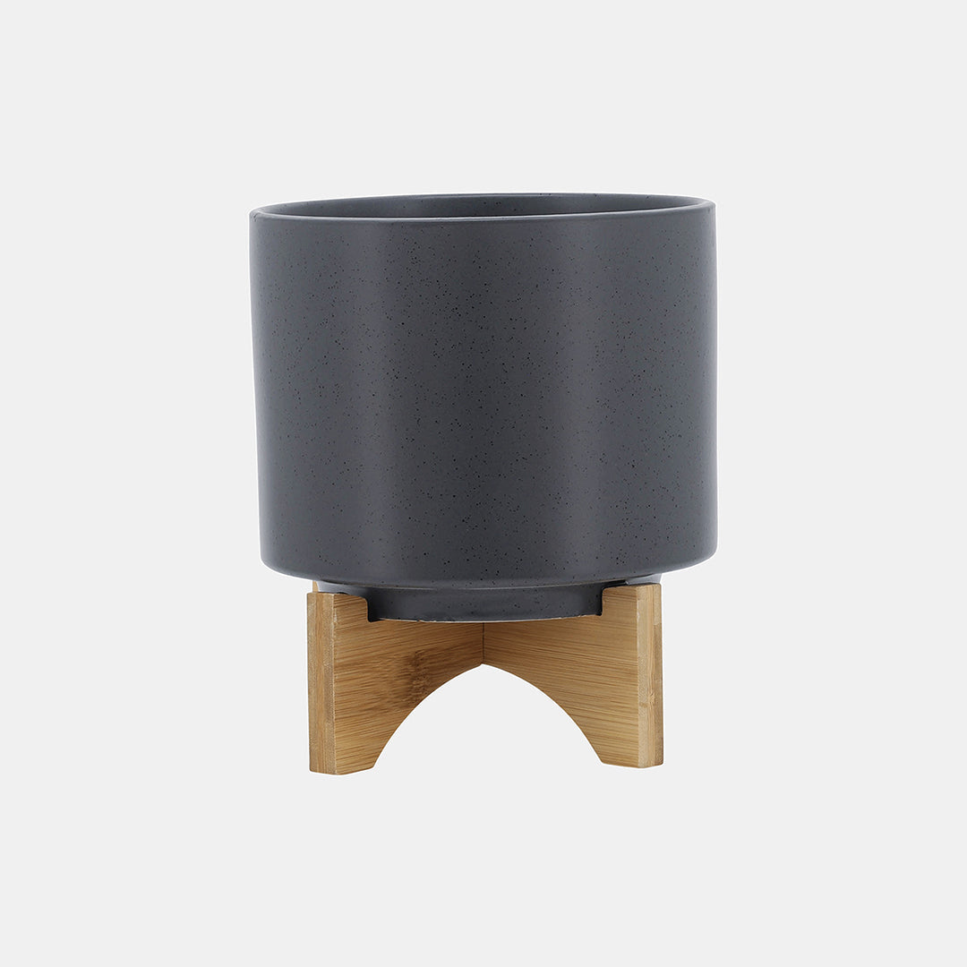 Zaniyah 8" Planter With Wood Stand