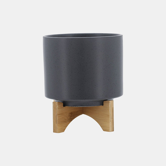 Zaniyah 8" Planter With Wood Stand