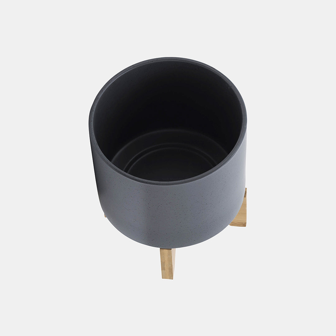 Zaniyah 8" Planter With Wood Stand